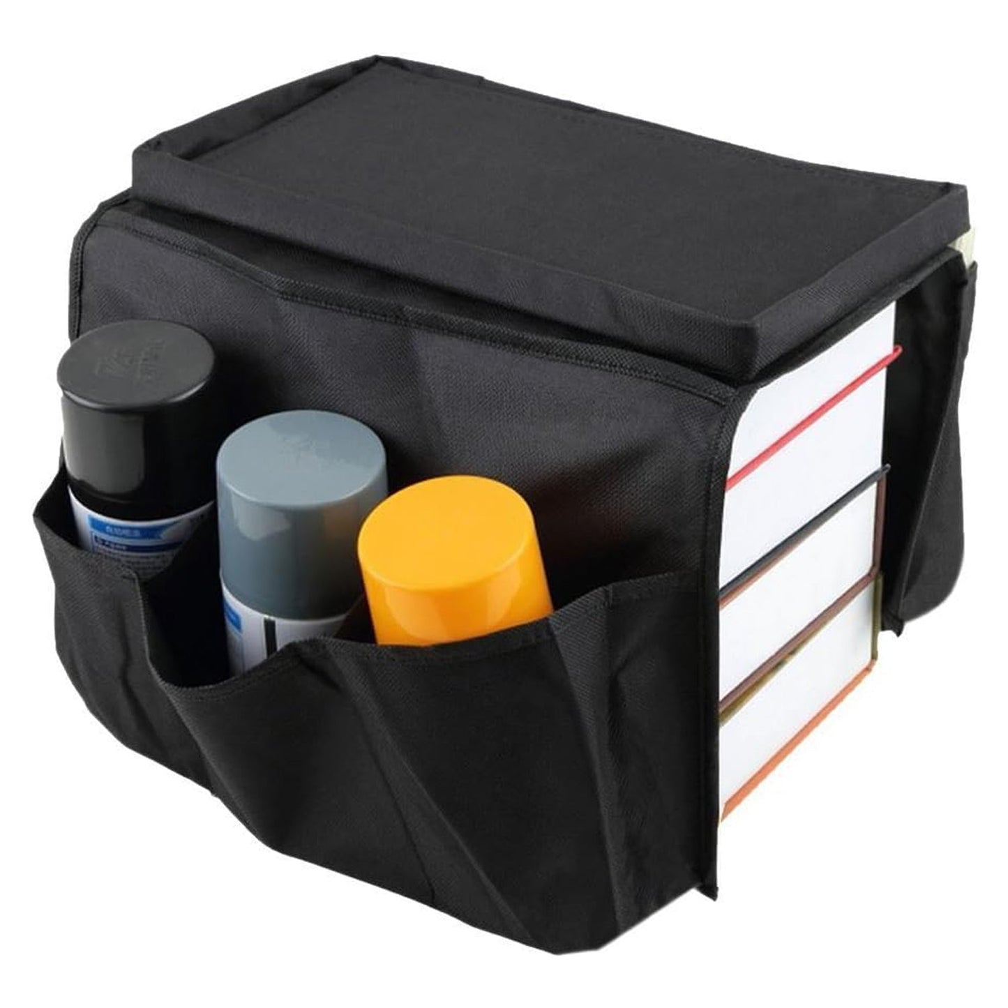 Sofa Arm Rest Hanging Storage Bag, Storage Bag for Sofa Ideal for Sorting Magazines Books (Black) - infinityexculsivestore.com