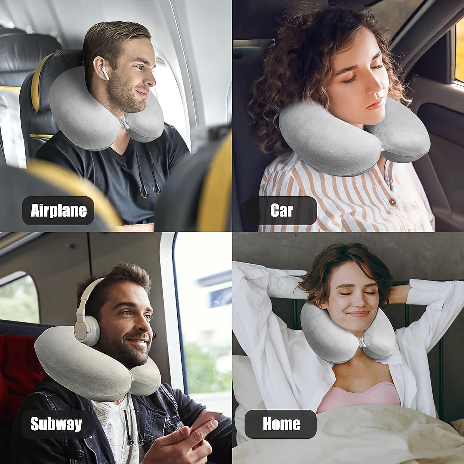 Soft Neck Pillow for Car, Home, Airplane Travel, Travel Neck Pillow for Sleeping & Travel Essentials for Neck Rest Multipurpose Comfortable Head Rest Neck Holder Pillow (1 Pc) - infinityexculsivestore.com
