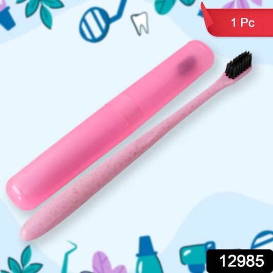 Soft Toothbrush With Toothbrush Cover Cleaner Scraper for Men and Women, Kids, Adults Plastic Toothbrush Cover / Case / Holder (1 Pc / Mix Color) - infinityexculsivestore.com