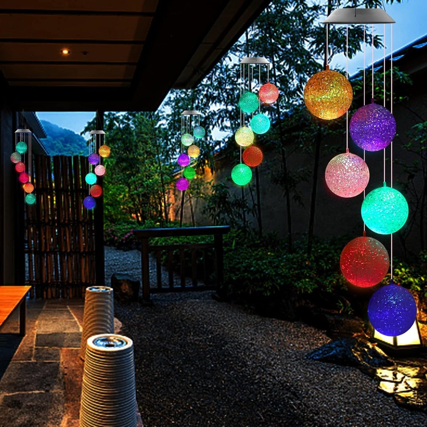 Solar Crystal Ball , Color Changing Solar Powered LED Hanging Light Mobile for Patio Yard Garden Home Outdoor Night Decor, Gifts - infinityexculsivestore.com