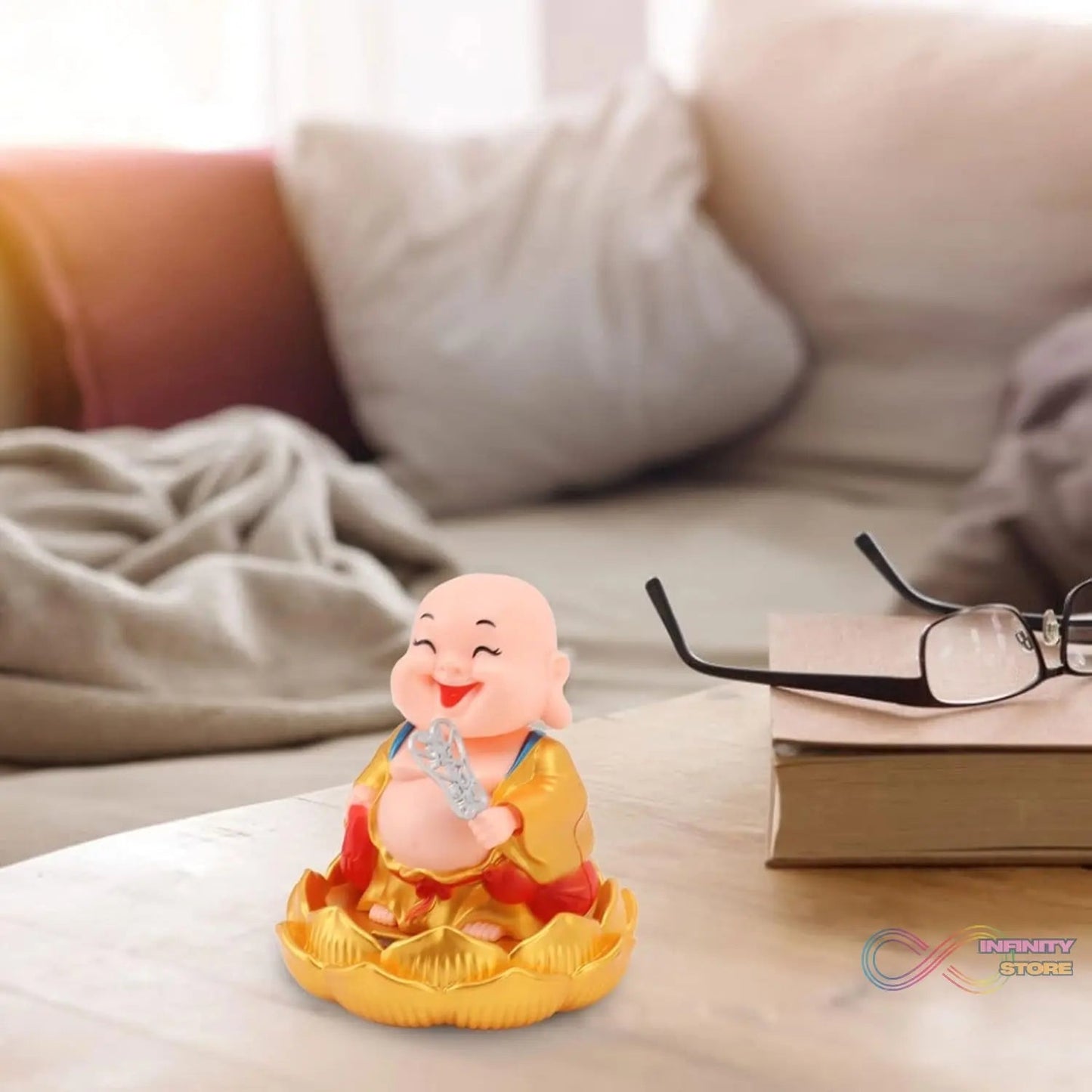 Solar Power Moving Buddha Car Ornament (1 Pc) - infinityexculsivestore.com