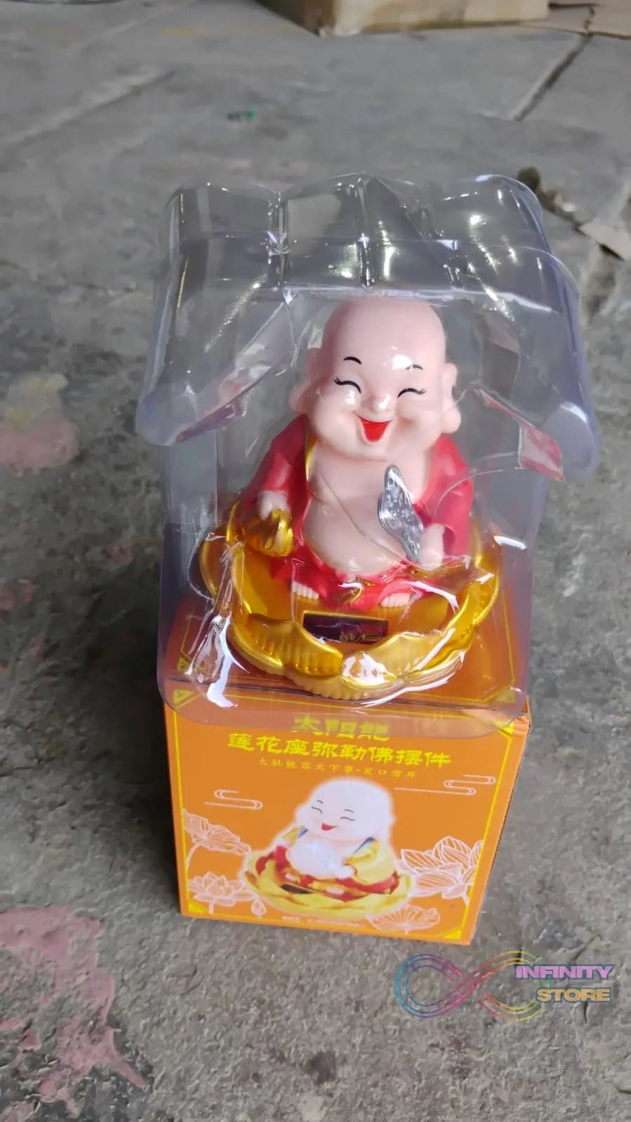 Solar Power Moving Buddha Car Ornament (1 Pc) - infinityexculsivestore.com