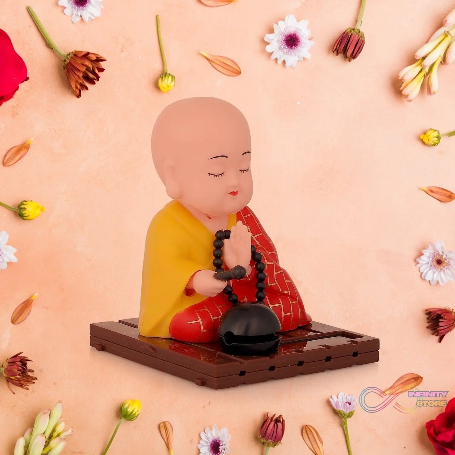 Solar Powered Sitting Buddha Statue, Moving Head and Hand (1 Pc / Big) - infinityexculsivestore.com