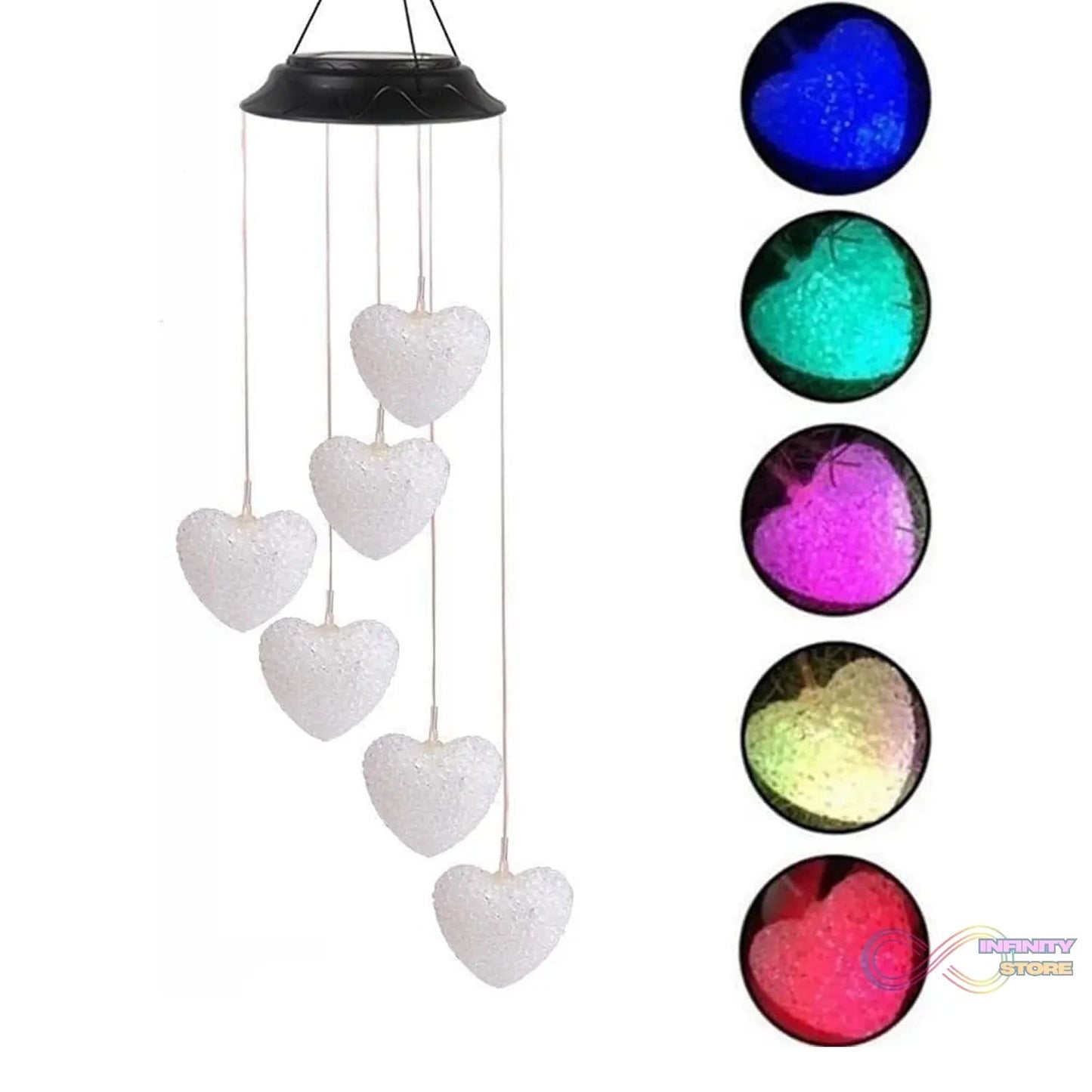 Solar Powered Wind Chimes with Lights: Outdoor Garden Decor (6 LED) - infinityexculsivestore.com