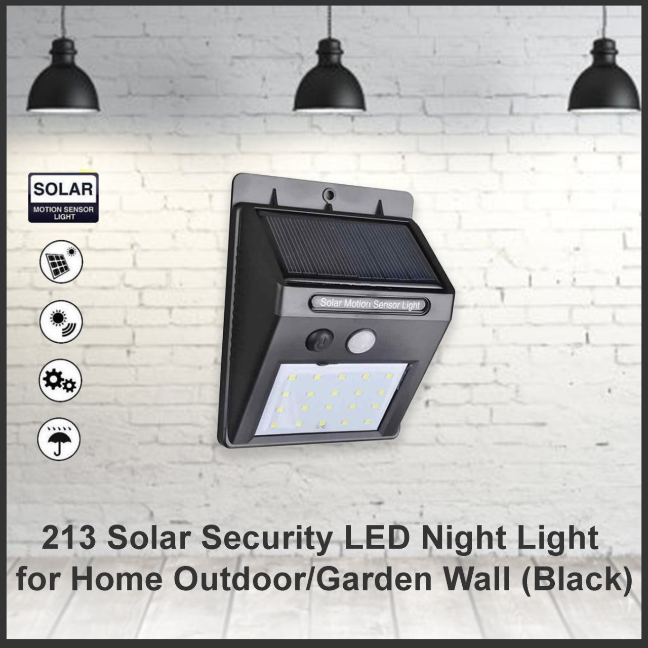 Solar Security LED Night Light for Home Outdoor / Garden Wall (Black) (30 - LED Lights) - infinityexculsivestore.com