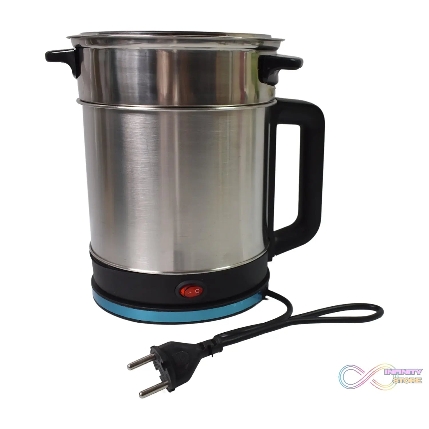 Soup Pot with Lid, Stainless Steel Multi Cooker Kettle (800W / 2.5 Ltr.) - infinityexculsivestore.com