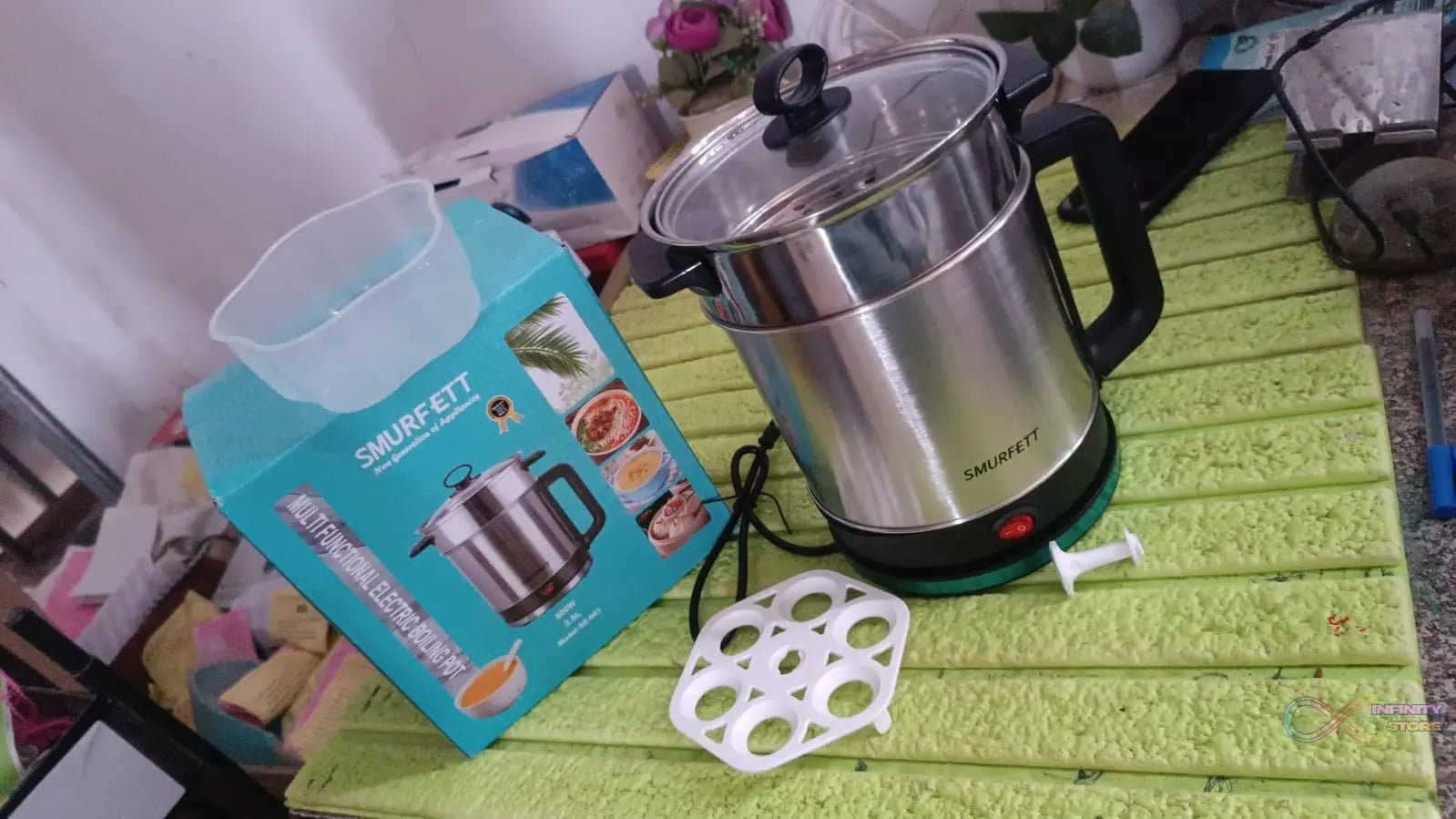 Soup Pot with Lid, Stainless Steel Multi Cooker Kettle (800W / 2.5 Ltr.) - infinityexculsivestore.com