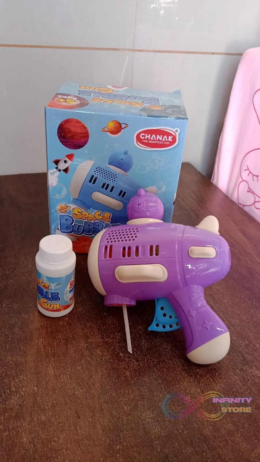 Space Bubble Gun Toy For Kids (with Solution) - infinityexculsivestore.com