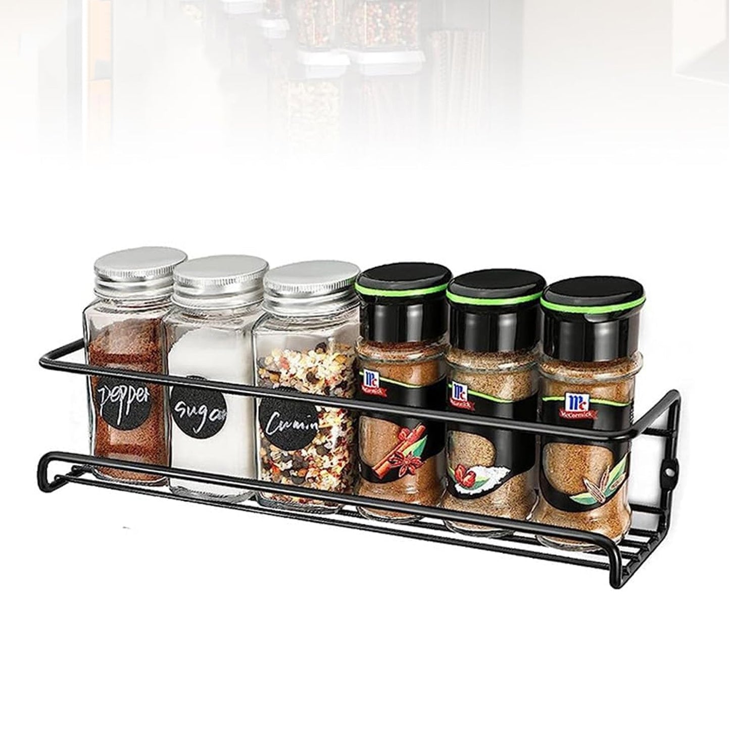Spice Bottle Storage Rack Hanging Spice Rack Hanging Spice Rack Seasoning Holder Metal Storage Hanging Rack (1 Pc) - infinityexculsivestore.com