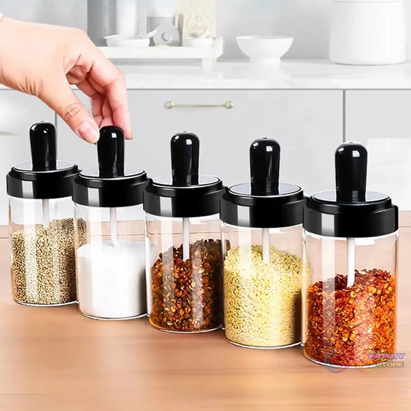 Spice Box Glass Jars Multipurpose Masala Seasoning Box Set (1 Pc) - infinityexculsivestore.com