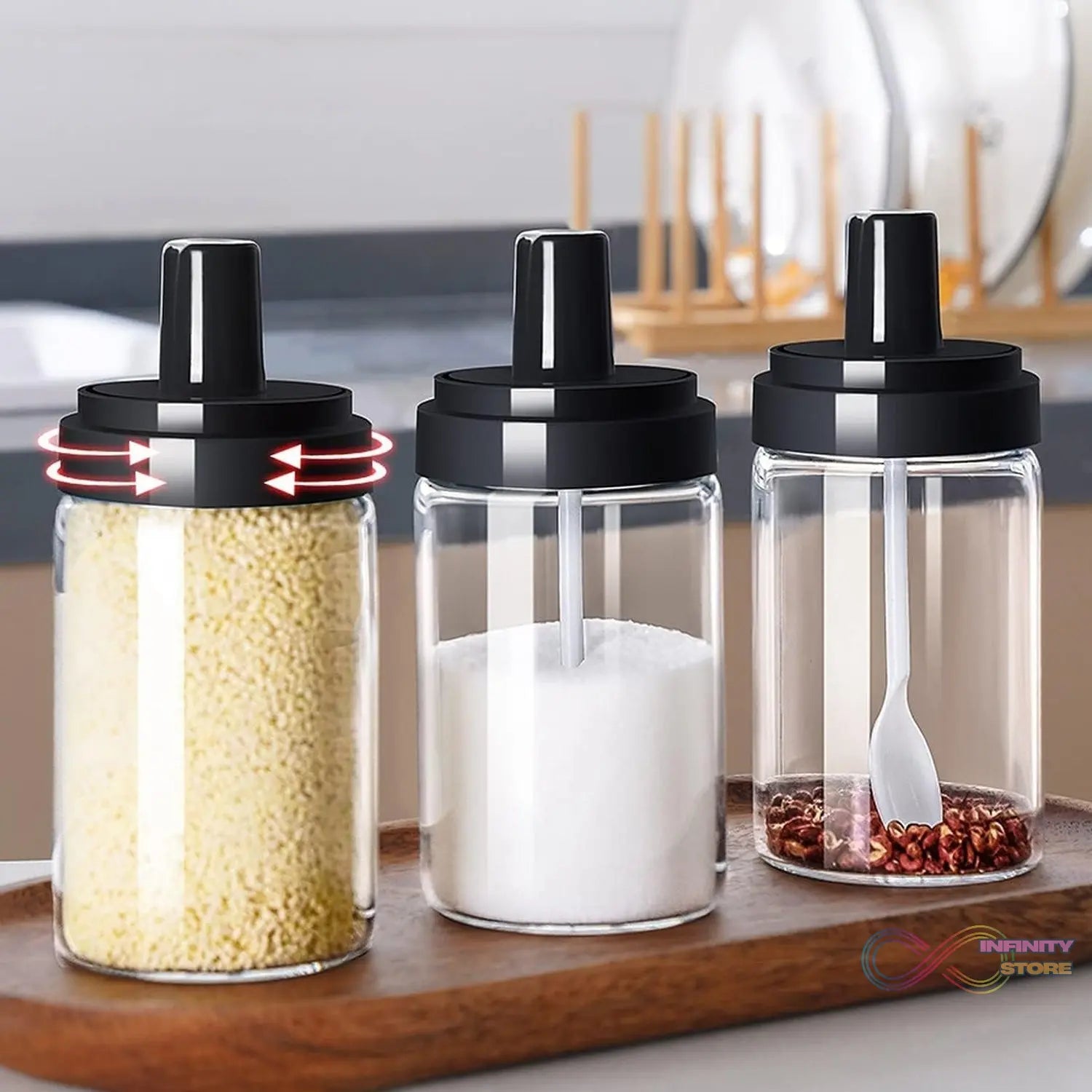 Spice Box Glass Jars Multipurpose Masala Seasoning Box Set (1 Pc) - infinityexculsivestore.com