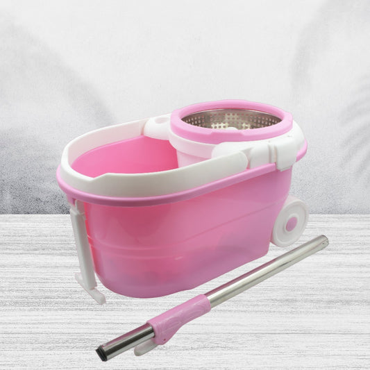 Spin Mop with Bucket for Floor Cleaning - Magic Mop Set with Steel Spin, Mop Stick, and Bucket for Home & Office - infinityexculsivestore.com