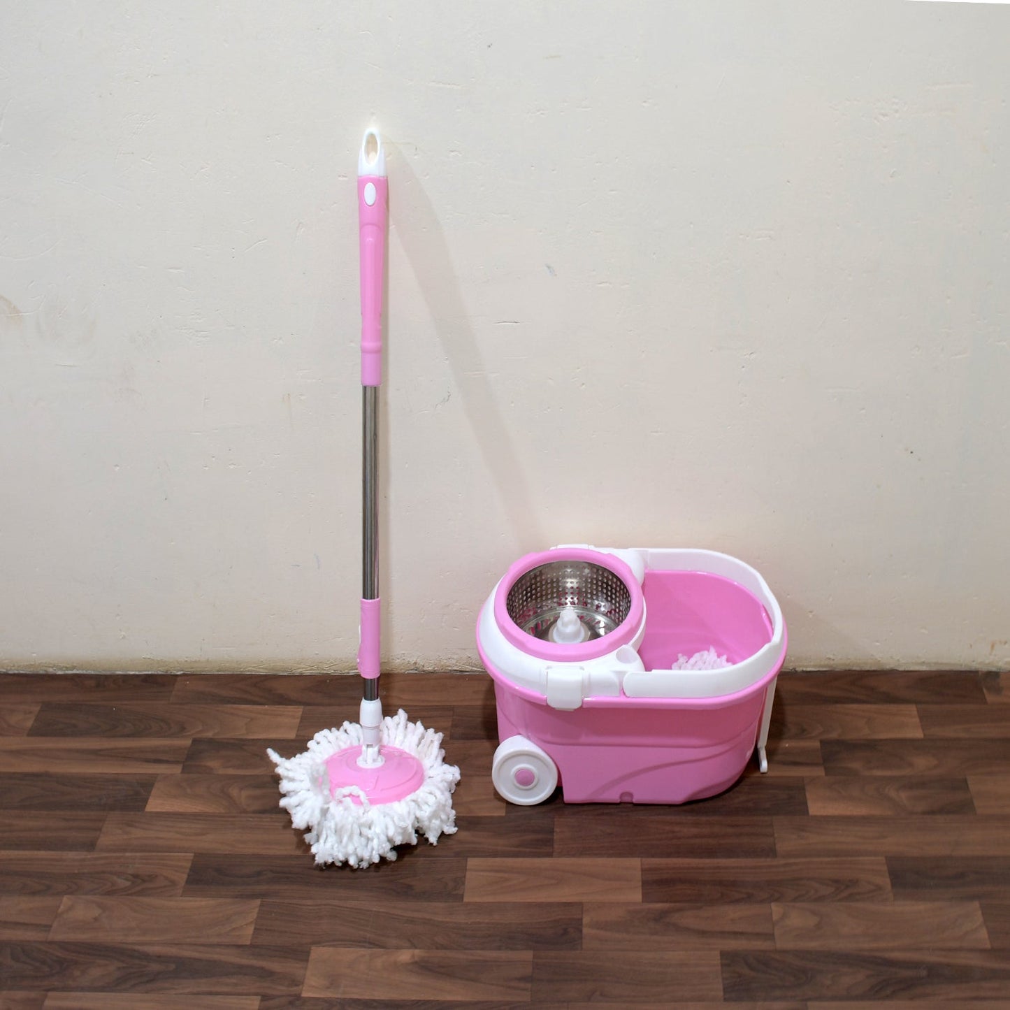 Spin Mop with Bucket for Floor Cleaning - Magic Mop Set with Steel Spin, Mop Stick, and Bucket for Home & Office - infinityexculsivestore.com