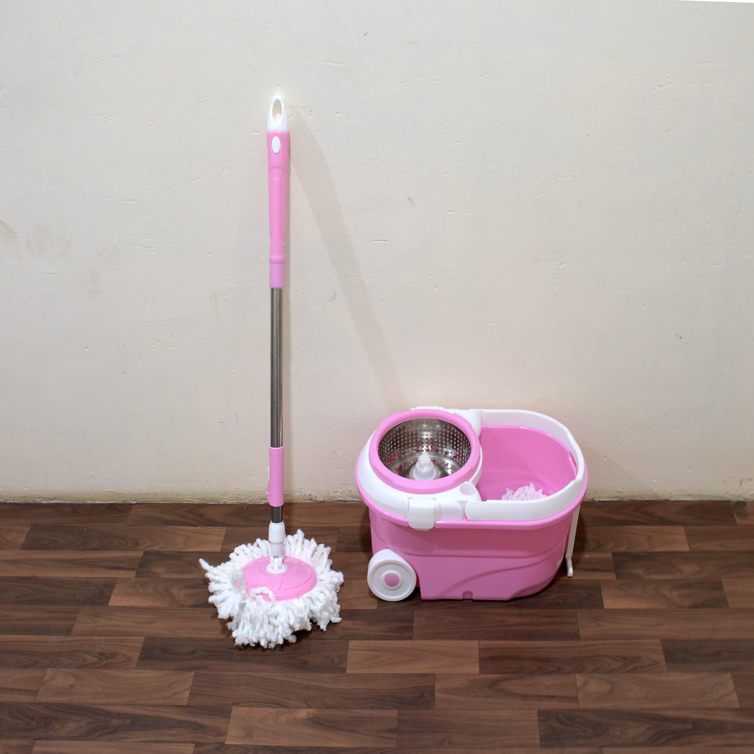 Spin Mop with Bucket for Floor Cleaning - Magic Mop Set with Steel Spin, Mop Stick, and Bucket for Home & Office - infinityexculsivestore.com