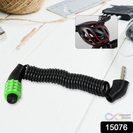 Spiral Cable Lock | 4 - Digit Combination Code | Bicycle Security Lock (1 Pc) - infinityexculsivestore.com