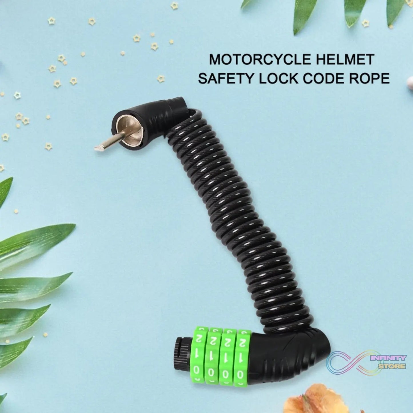 Spiral Cable Lock | 4 - Digit Combination Code | Bicycle Security Lock (1 Pc) - infinityexculsivestore.com