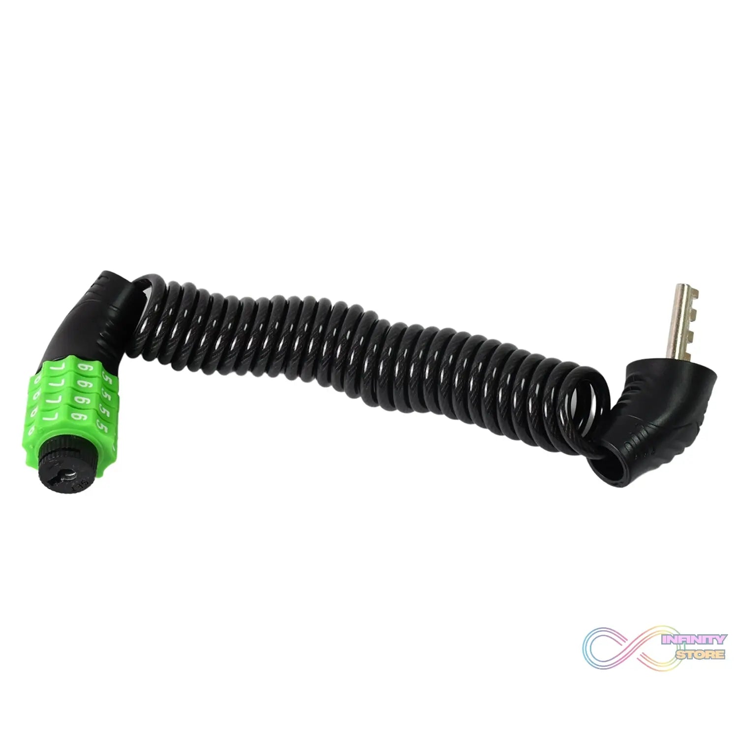 Spiral Cable Lock | 4 - Digit Combination Code | Bicycle Security Lock (1 Pc) - infinityexculsivestore.com