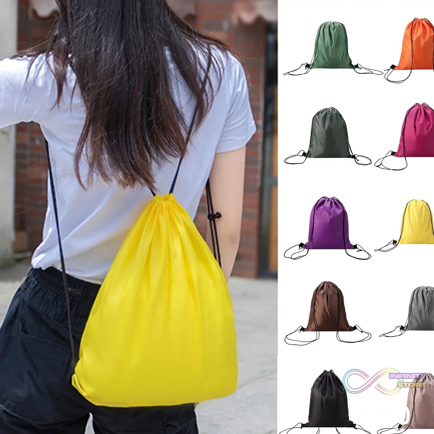 Sport Bag Drawstring Backpack Sports High Quality String Bag Sport Gym Sack pack for Women Men Large - infinityexculsivestore.com