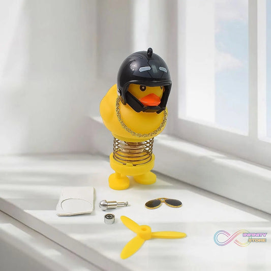 Spring Doll Dance Toy Duck Car Bicycle Bell with Propeller Helmet (1 Pc / Mix Design) - infinityexculsivestore.com