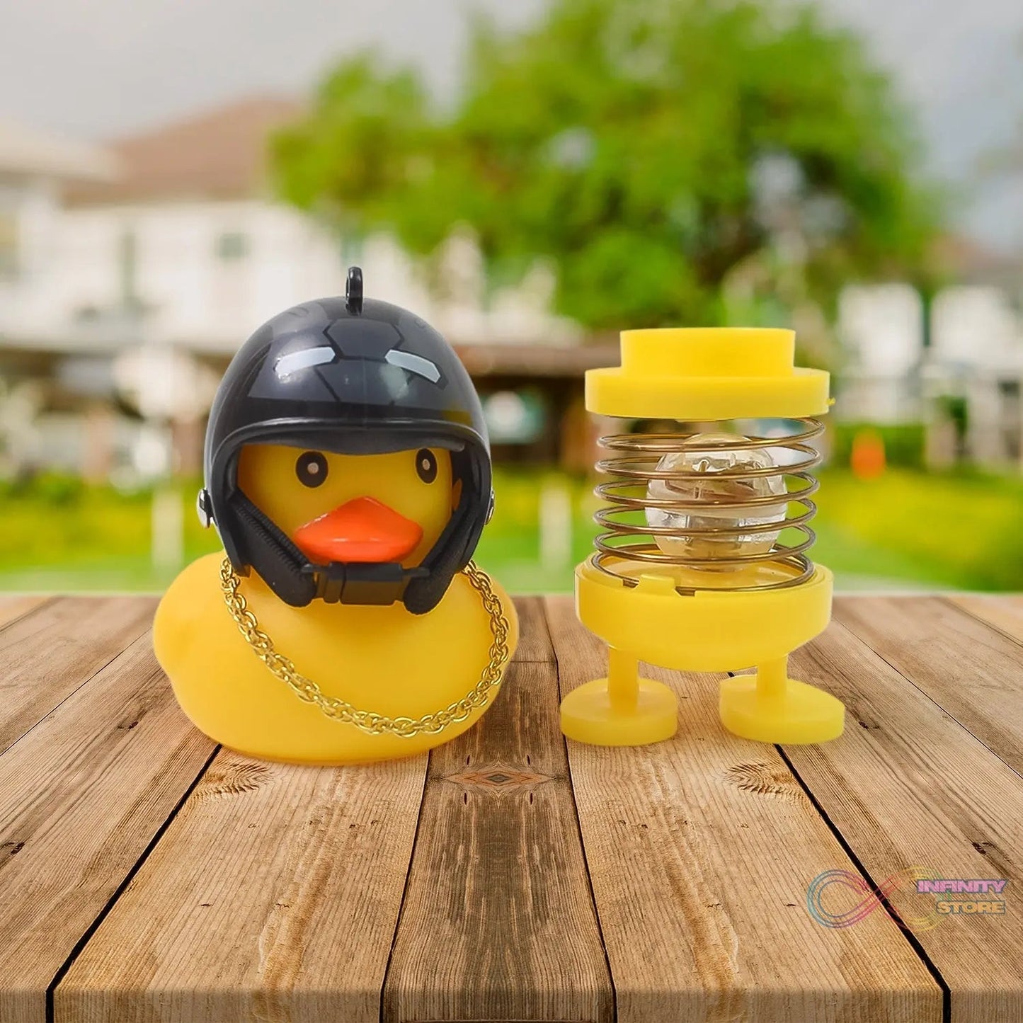 Spring Doll Dance Toy Duck Car Bicycle Bell with Propeller Helmet (1 Pc / Mix Design) - infinityexculsivestore.com
