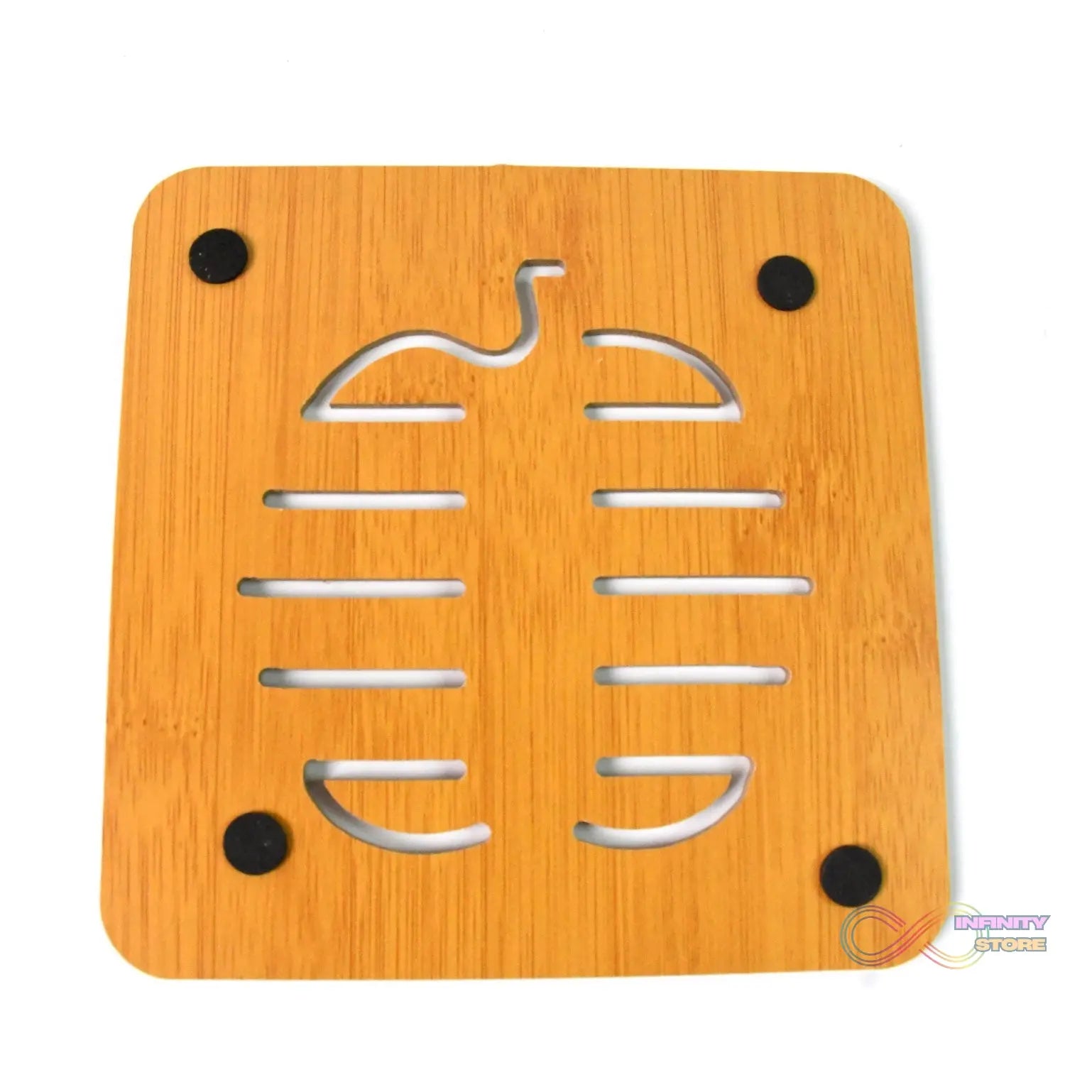 Square Bamboo Wood Table Place mat Hot Pot Cup Mat Tea Coaster(14×14 Cm / 1 Pc) - infinityexculsivestore.com