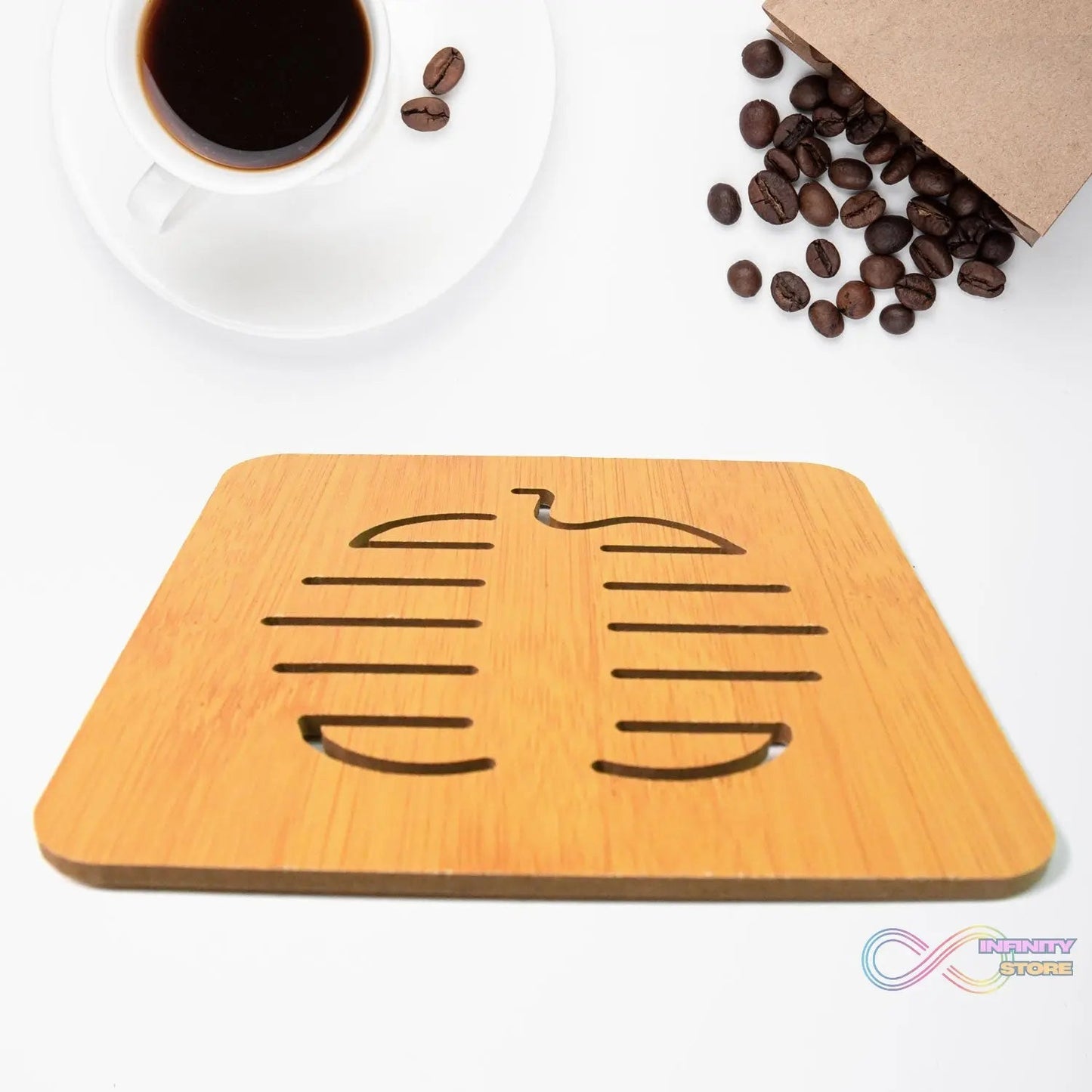 Square Bamboo Wood Table Place mat Hot Pot Cup Mat Tea Coaster(14×14 Cm / 1 Pc) - infinityexculsivestore.com