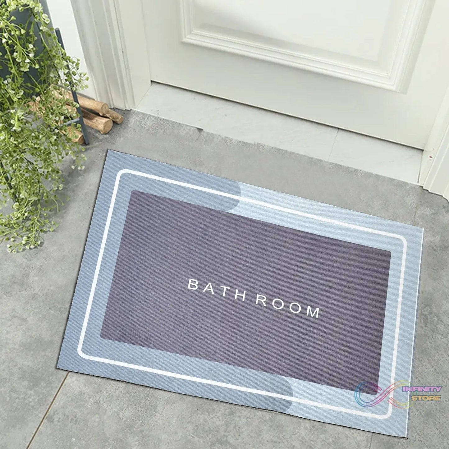 Square Bathroom mat Water Absorbent mats Diatomite Door Mat Anti - Slip Bath Mat Quick Drying Absorbent mat for Home, Kitchen (57x38cm) - infinityexculsivestore.com