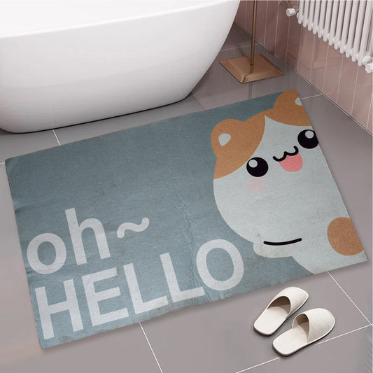 SquareΒ Bathroom mat Water Absorbent mats Diatomite Door Mat Anti - Slip Bath Mat Quick Drying Absorbent mat for Home, Kitchen (59x40) (Mix Design) - infinityexculsivestore.com