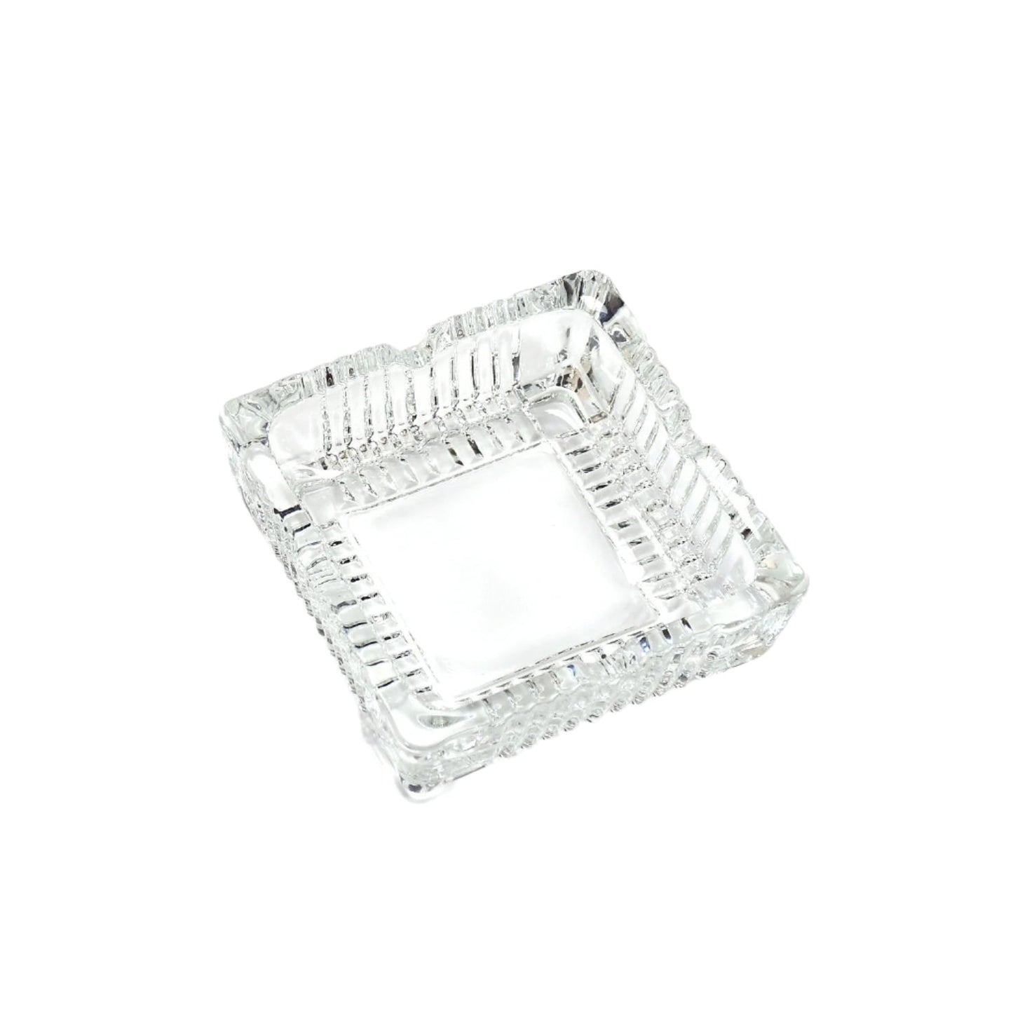 Square Glass Misti Crystal Quality Cigar Cigarette Ashtray Round Tabletop for Home Office Indoor Outdoor Home Decor - infinityexculsivestore.com