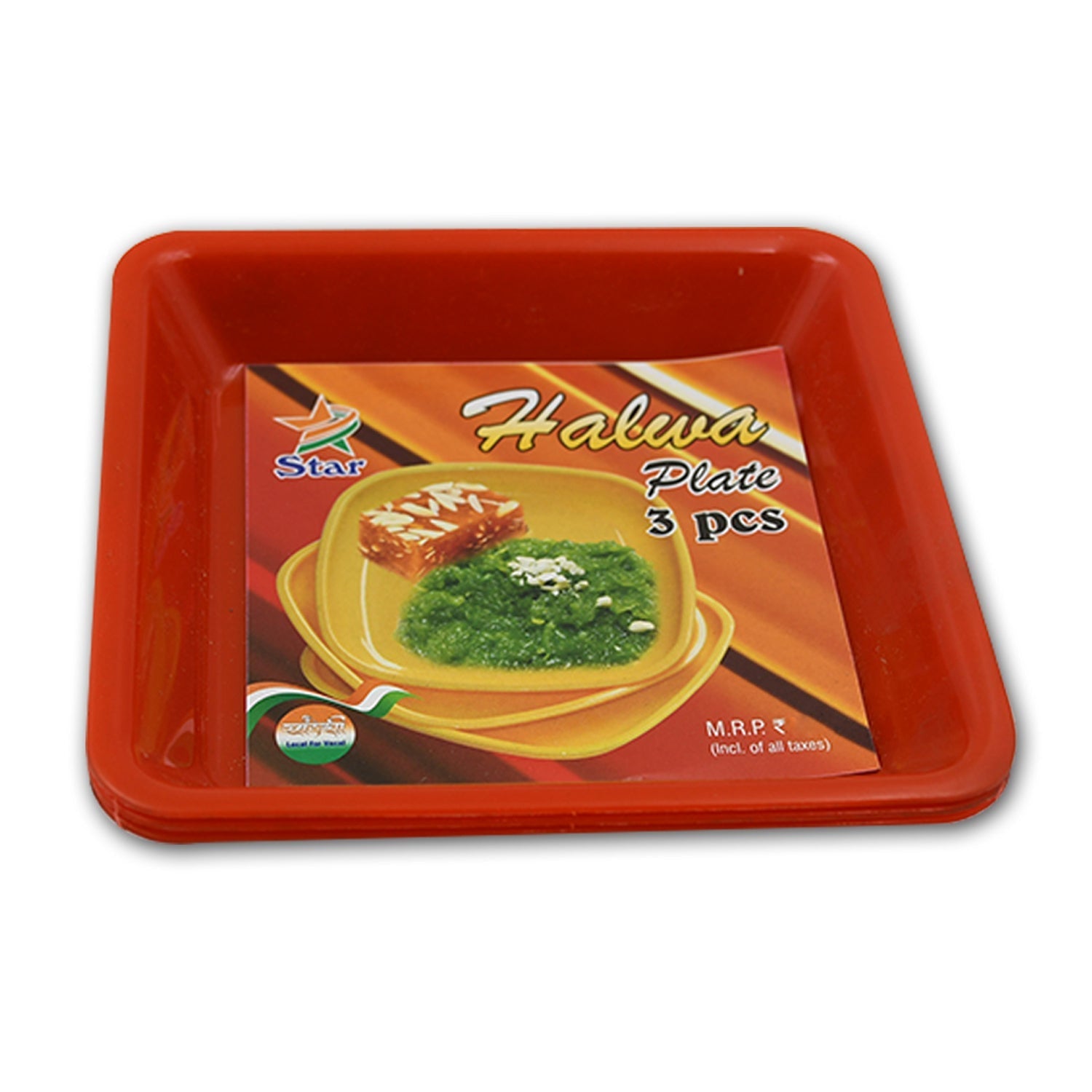 Square Plastic Halwa Dinner Plate Snacks / Breakfast, Restaurant Serving Trays Home School Coffee Hotel Kitchen Office (3 Pcs Set) - infinityexculsivestore.com