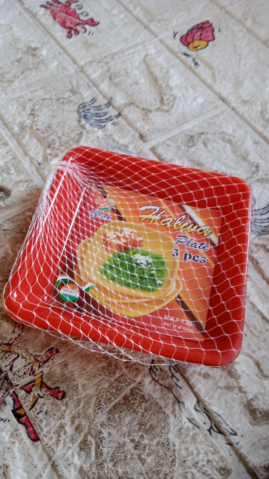 Square Plastic Halwa Dinner Plate Snacks / Breakfast, Restaurant Serving Trays Home School Coffee Hotel Kitchen Office (3 Pcs Set) - infinityexculsivestore.com