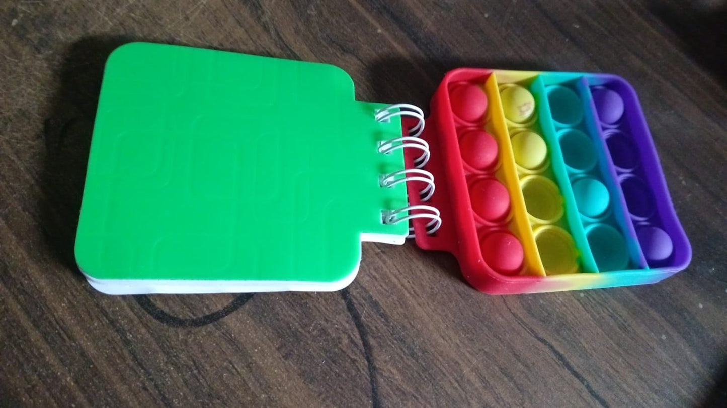 Square Pop it Fidget Spiral Notebook Bubble Push Pop Fidget Silicon Toy Book Stress Relief Anxiety School Stationery Notebook. - infinityexculsivestore.com