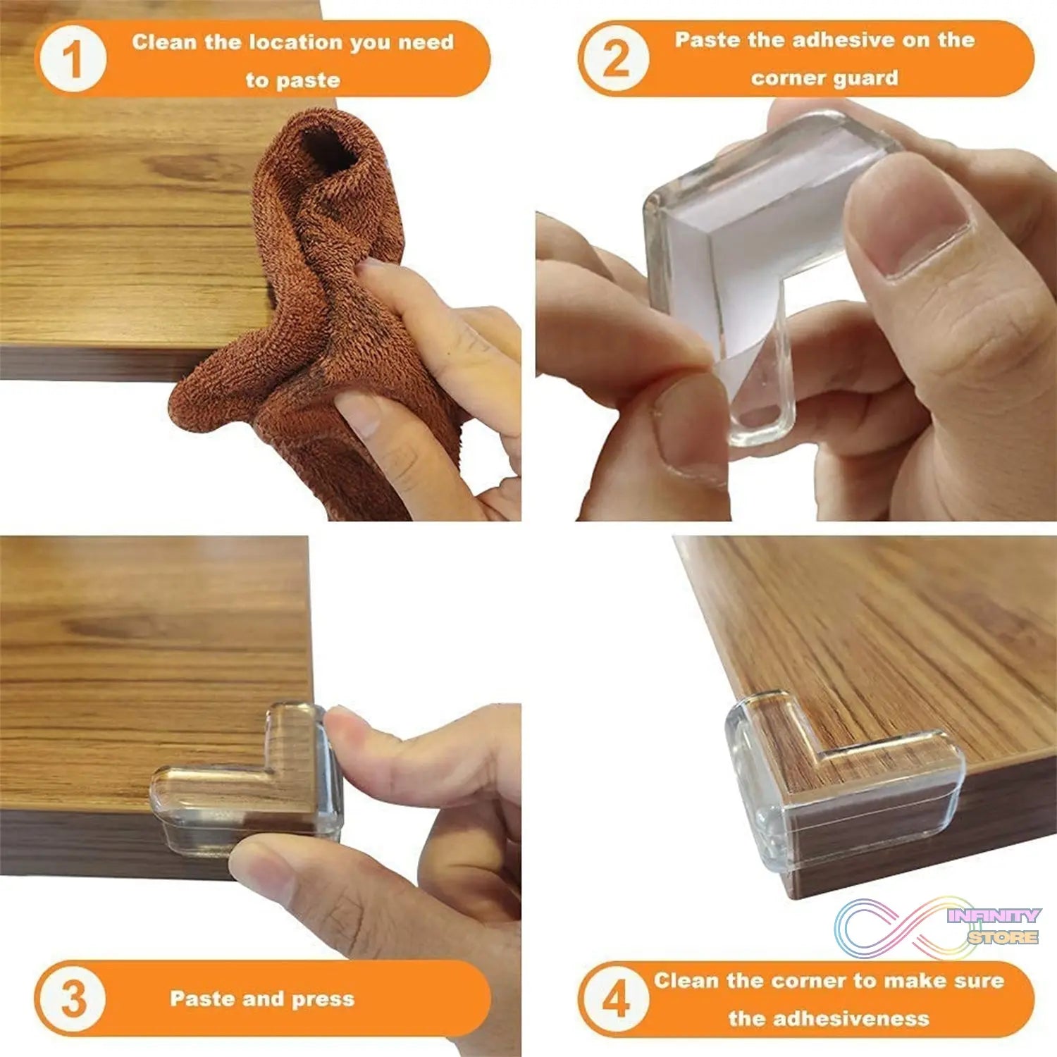 Square protector for edges of materials and equipment