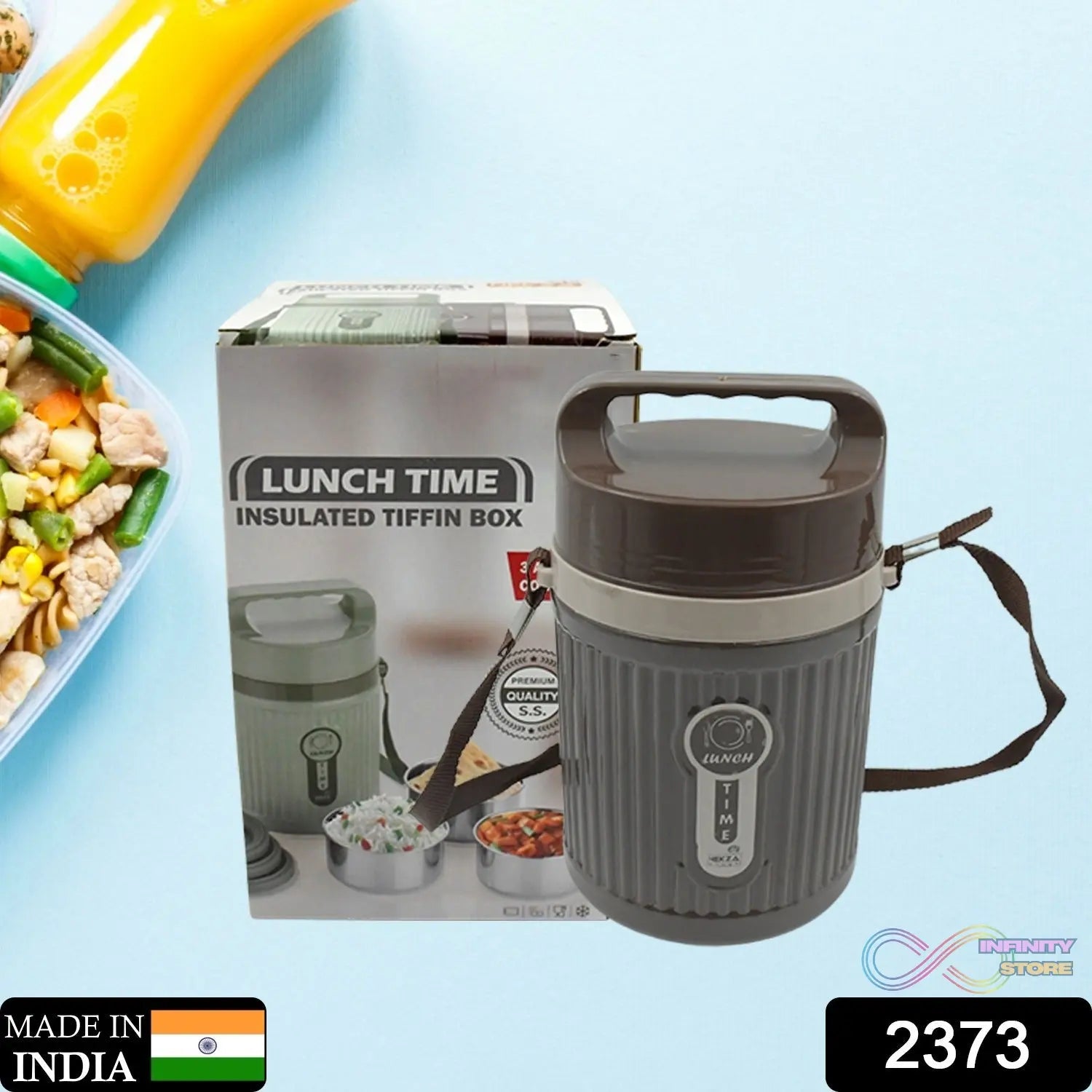 Stackable Insulated Tiffin with Handle (1 Pc): Leakproof, Hot Food Container - infinityexculsivestore.com