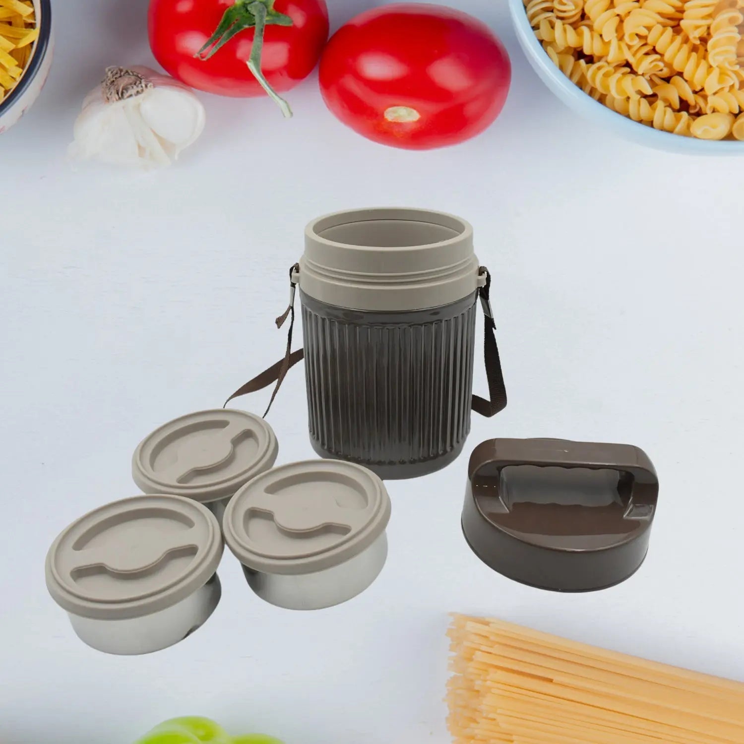 Stackable Insulated Tiffin with Handle (1 Pc): Leakproof, Hot Food Container - infinityexculsivestore.com