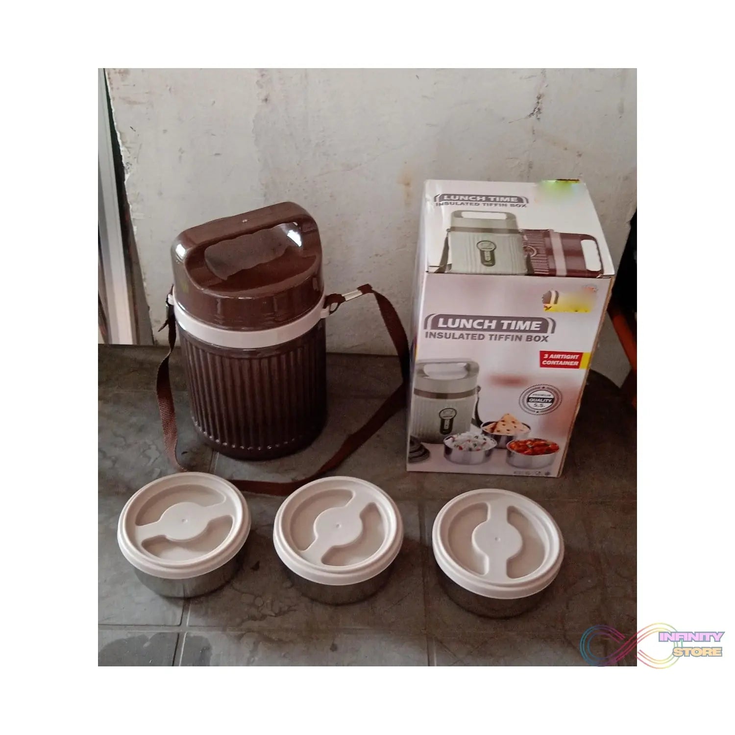 Stackable Insulated Tiffin with Handle (1 Pc): Leakproof, Hot Food Container - infinityexculsivestore.com