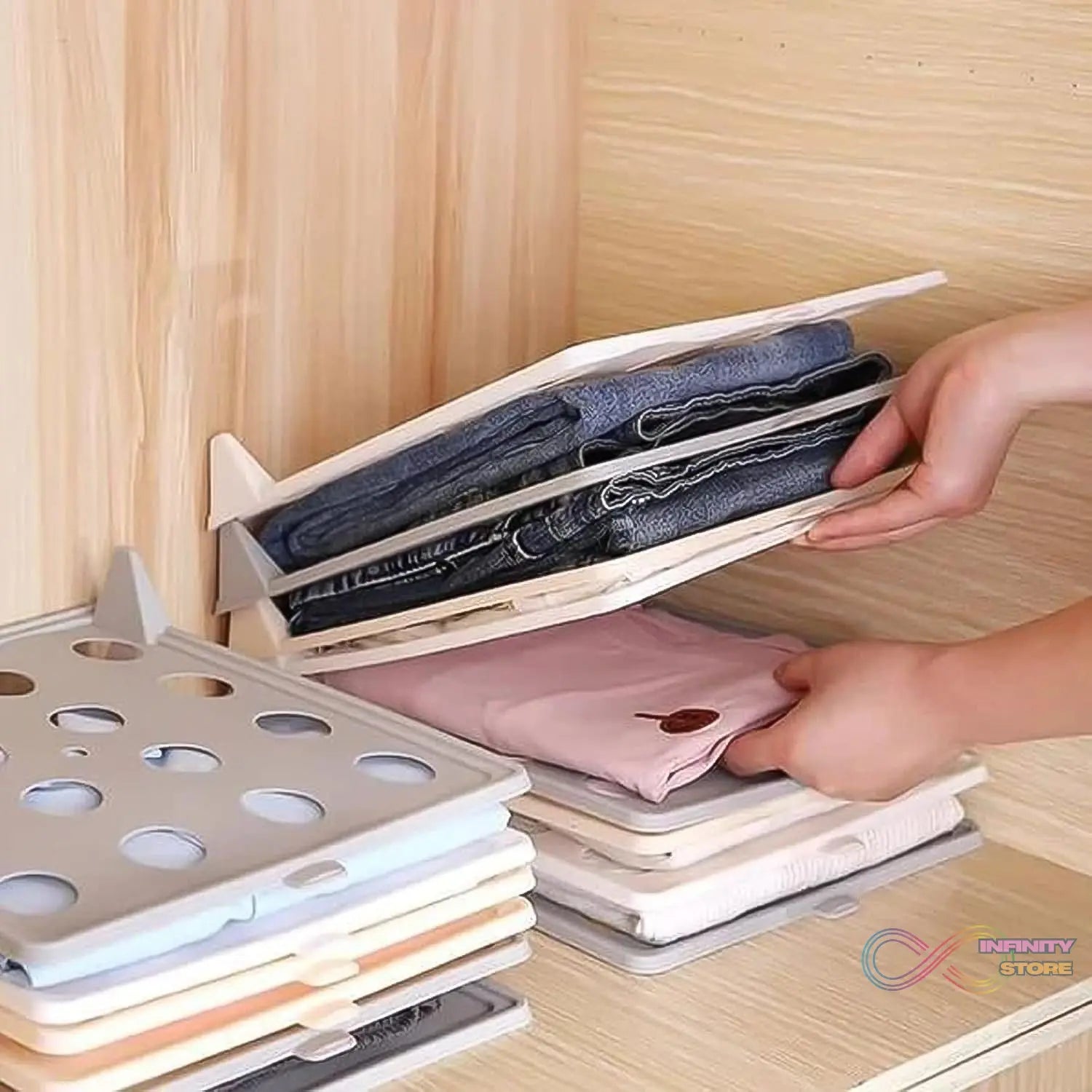 Stackable Shirt Clothes Folding Board (32×26 CM / 1 Pc) - infinityexculsivestore.com