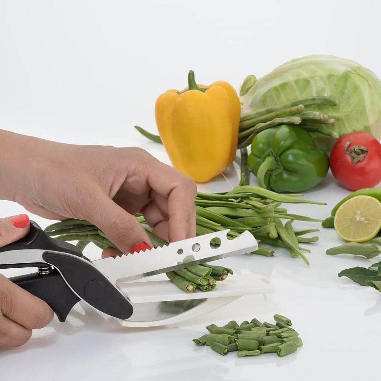 Stainless Steel 4 in 1 Clever Cutter, Black - infinityexculsivestore.com