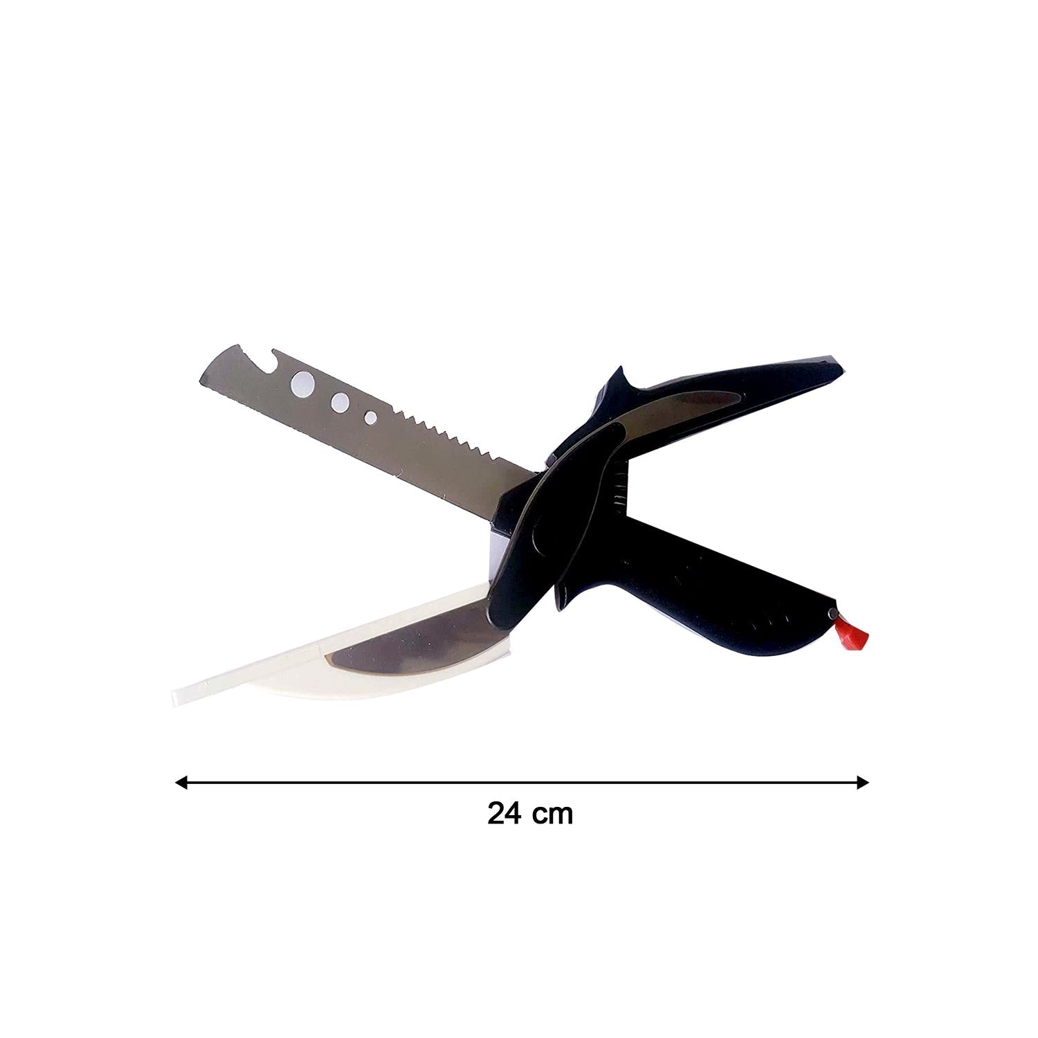 Stainless Steel 4 in 1 Clever Cutter, Black - infinityexculsivestore.com