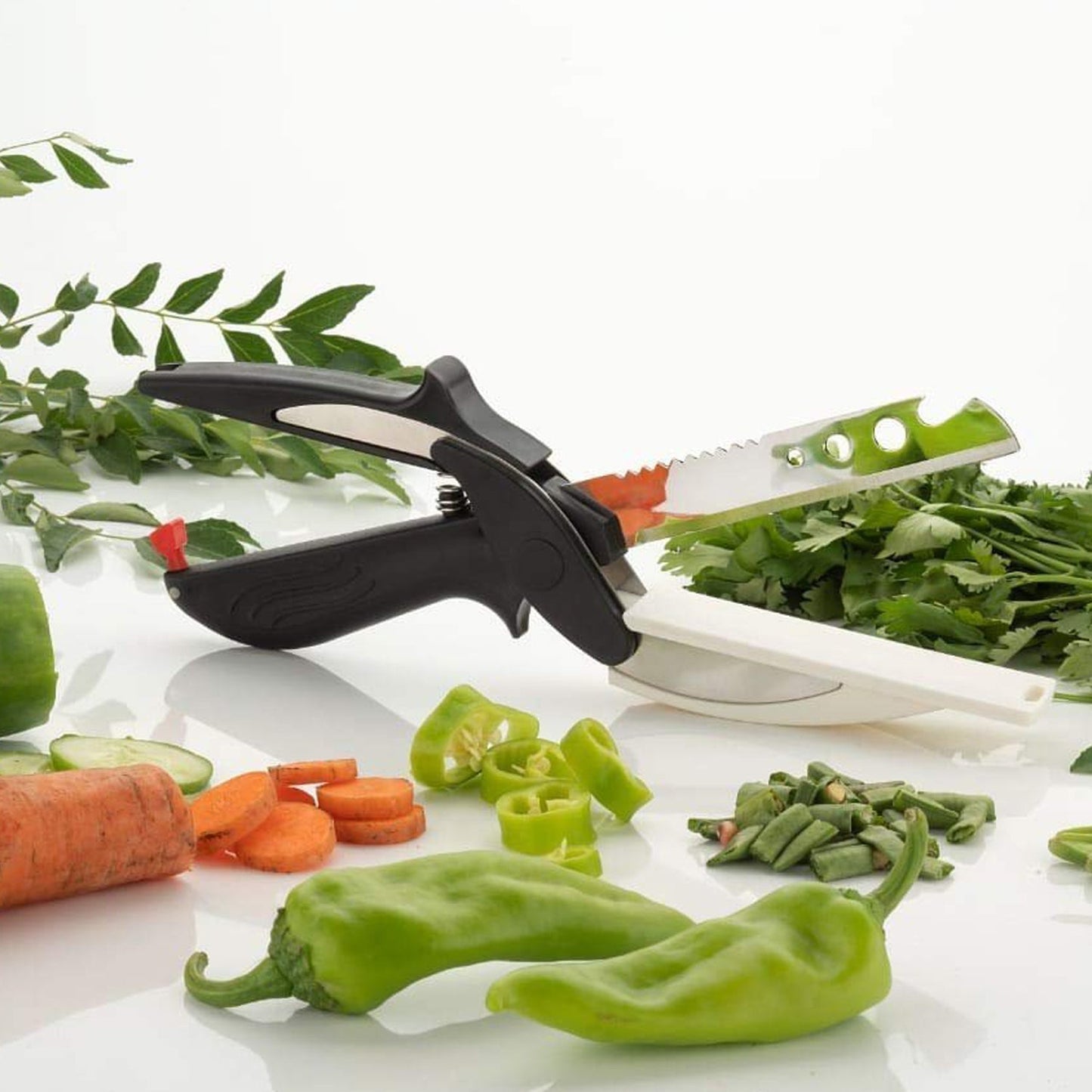 Stainless Steel 4 in 1 Clever Cutter, Black - infinityexculsivestore.com