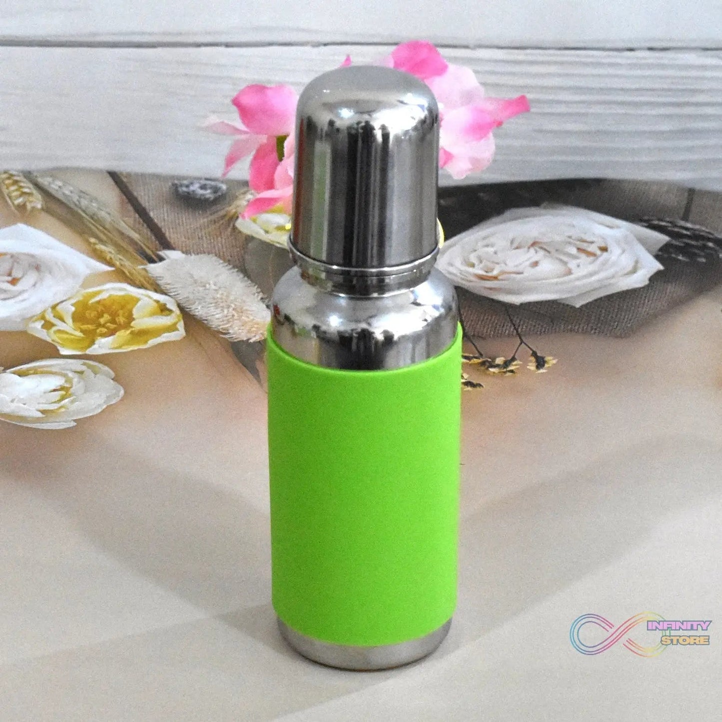 Stainless Steel Baby Feeding Bottle, Milk Feeding Bottle With Silicove Grip Cover (250 ML) - infinityexculsivestore.com