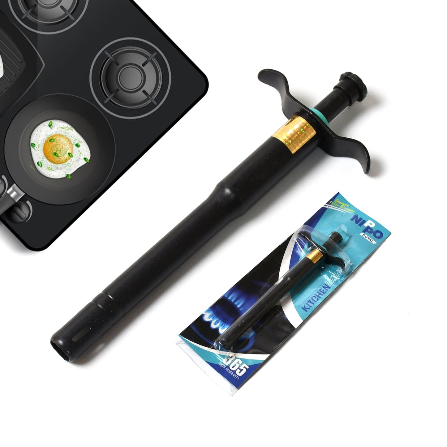 Stainless Steel Black Gas Lighter for Kitchen Gas Stove, Long Lasting, Unbreakable Lighters for Gas Stoves, Restaurants & Kitchen (1 Pc) - infinityexculsivestore.com