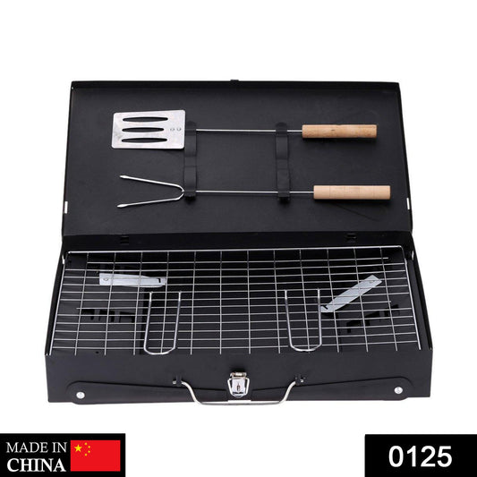 Stainless Steel Briefcase Style Barbecue Grill Toaster (Medium, Black) - infinityexculsivestore.com