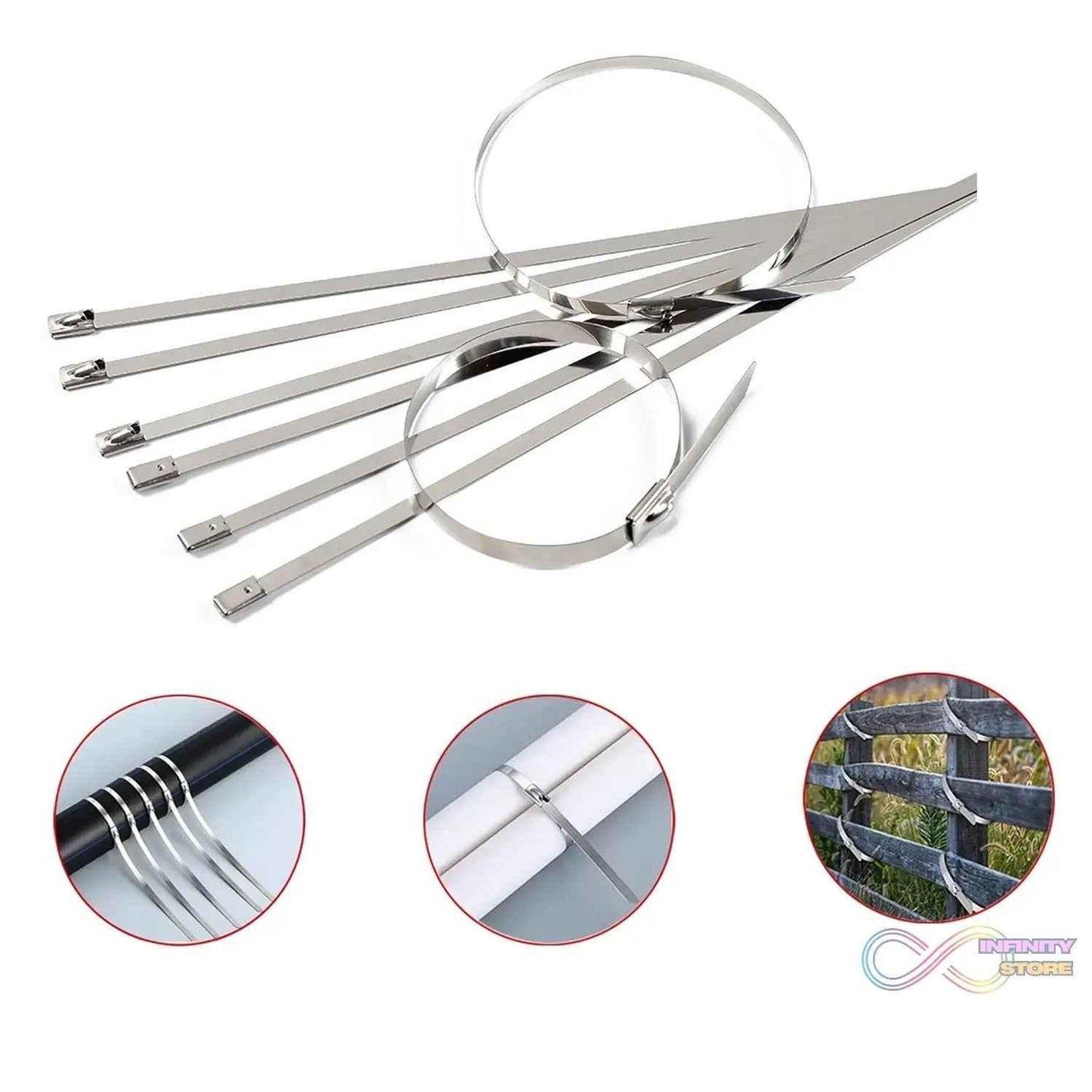 Stainless Steel Cable TIE (4.6x100MM / 10 pcs Set) - infinityexculsivestore.com