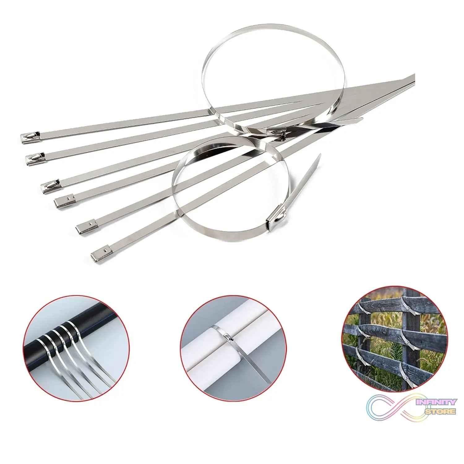 Stainless Steel Cable TIE (4.6x100MM / 10 pcs Set) - infinityexculsivestore.com