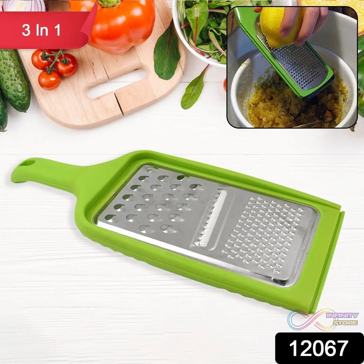 Stainless Steel Cheese Grater 3in1 Multifunctional (1 Pc / Mix Color) - infinityexculsivestore.com