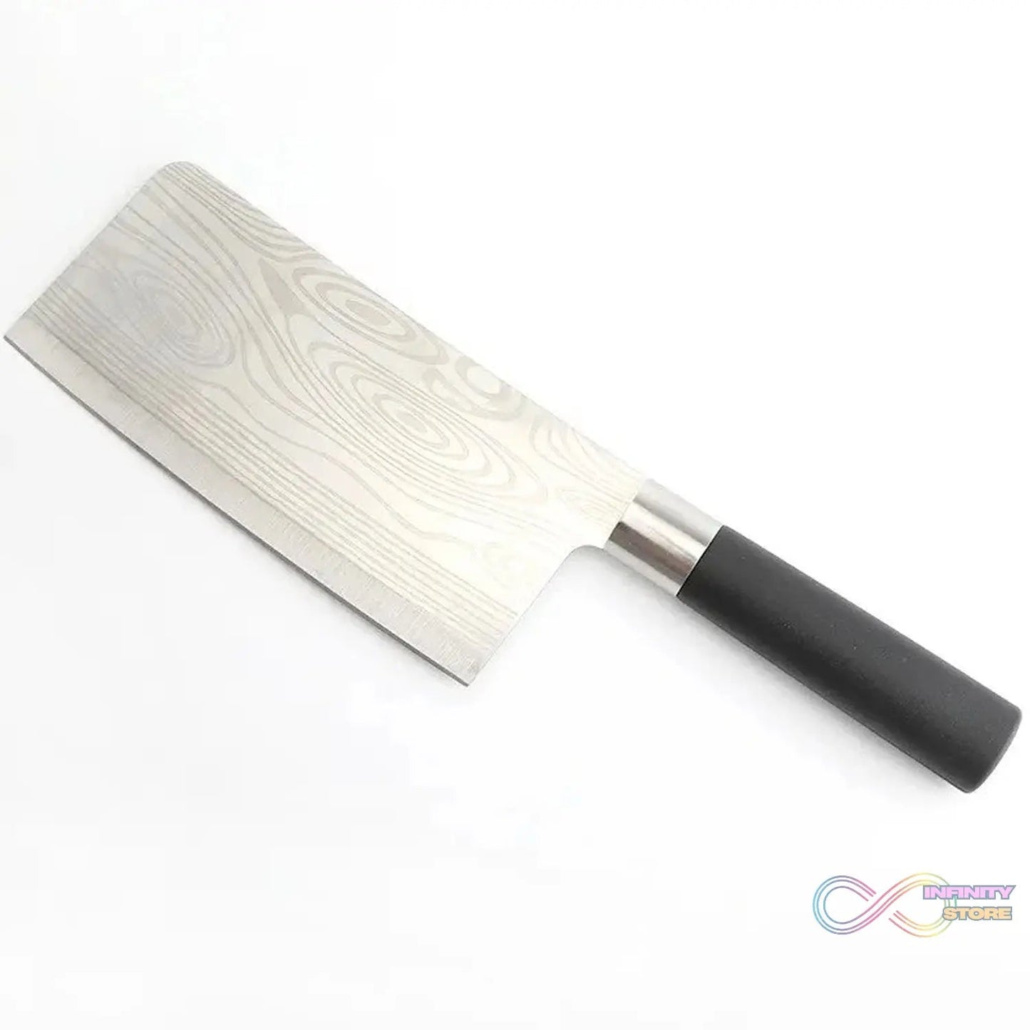 Stainless Steel Chef Damascus Cleaver Vegetable Knife with Plastic Handle & Cover, Multipurpose Use for Kitchen or Restaurant (12 Inch) - infinityexculsivestore.com
