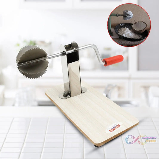 Stainless Steel Coconut Scraper with Wooden Base (1 Pc) - infinityexculsivestore.com