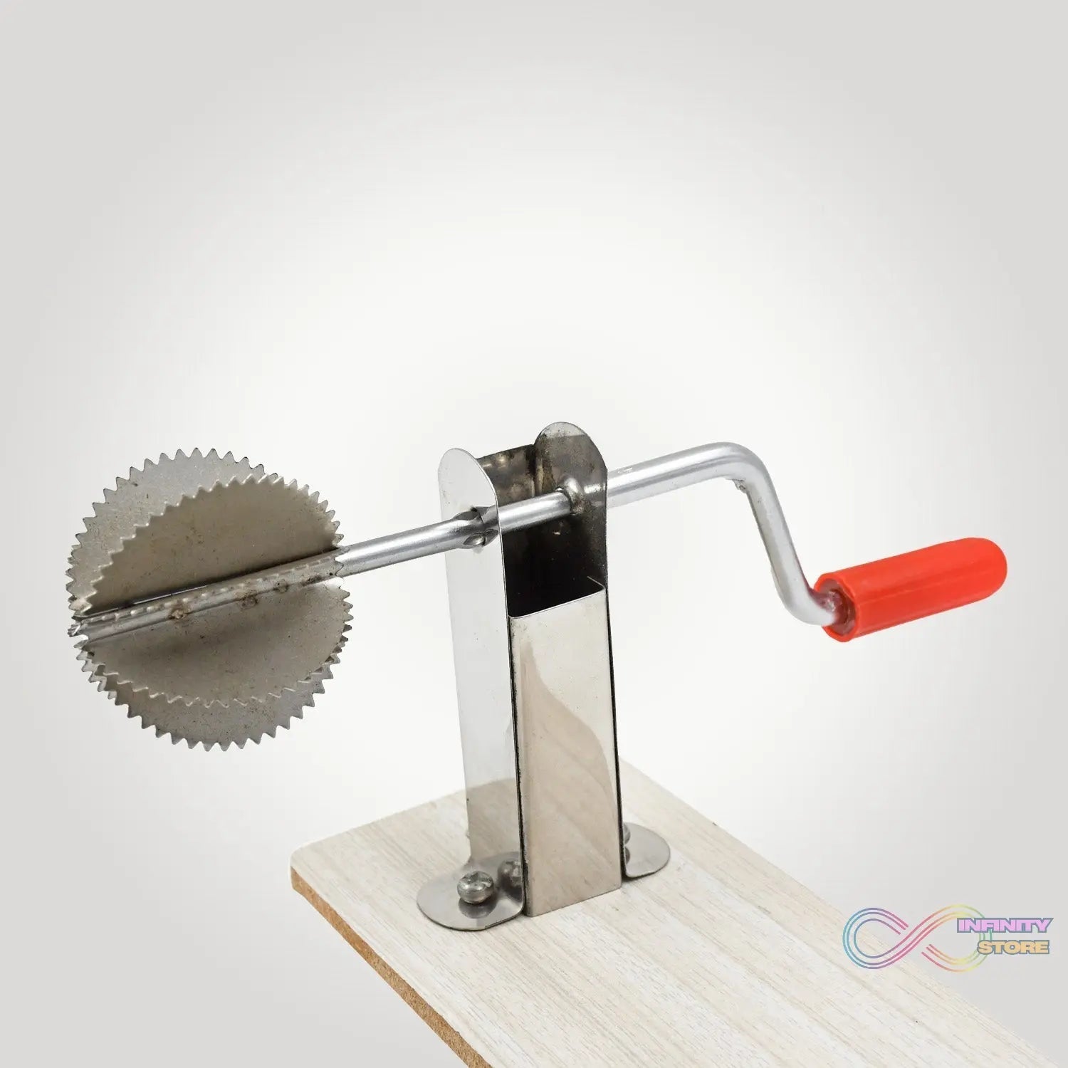 Stainless Steel Coconut Scraper with Wooden Base (1 Pc) - infinityexculsivestore.com