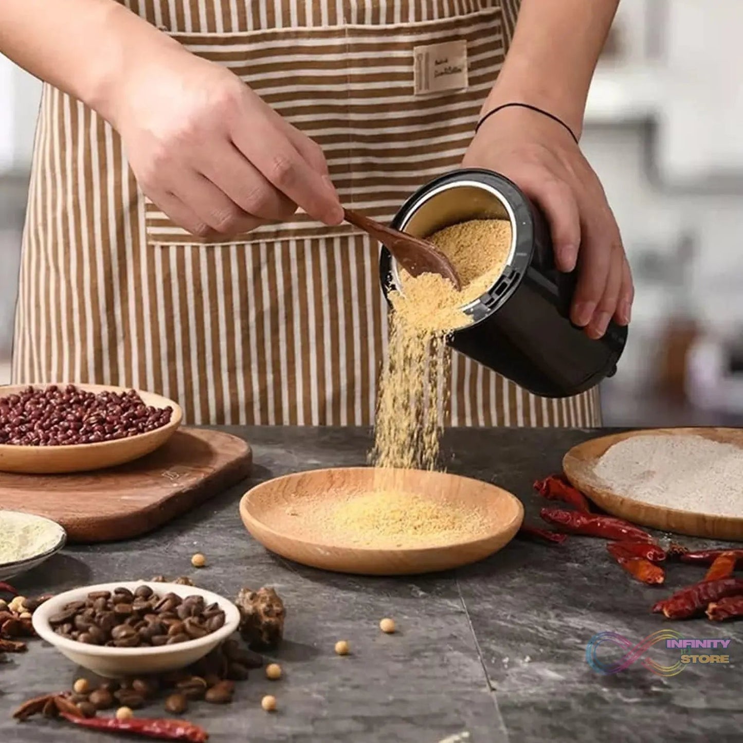 Stainless Steel Coffee Grinder Machine 300w (Multi Blades Grinder) - infinityexculsivestore.com